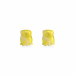 Thea Mini Clips in Citrus — a set of two bright marbled acetate claw clips from Zoé Jewelry.