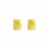 Thea Mini Clips in Citrus — a set of two bright marbled acetate claw clips from Zoé Jewelry.
