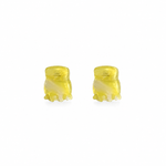 Thea Mini Clips in Citrus — a set of two bright marbled acetate claw clips from Zoé Jewelry.