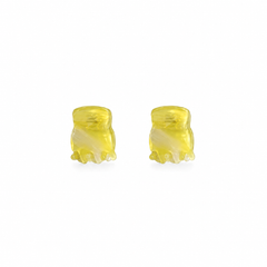 Thea Mini Clips in Citrus — a set of two bright marbled acetate claw clips from Zoé Jewelry.