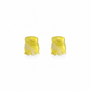 Thea Mini Clips in Citrus — a set of two bright marbled acetate claw clips from Zoé Jewelry.