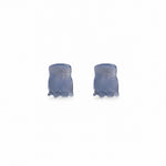 Thea Mini Clips in Cloud — a set of two soft white marbled acetate claw clips from Zoé Jewelry.