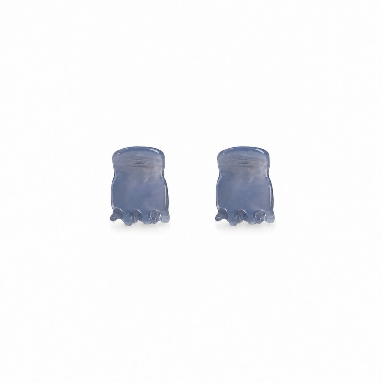 Thea Mini Clips in Cloud — a set of two soft white marbled acetate claw clips from Zoé Jewelry.