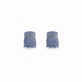 Thea Mini Clips in Cloud — a set of two soft white marbled acetate claw clips from Zoé Jewelry.