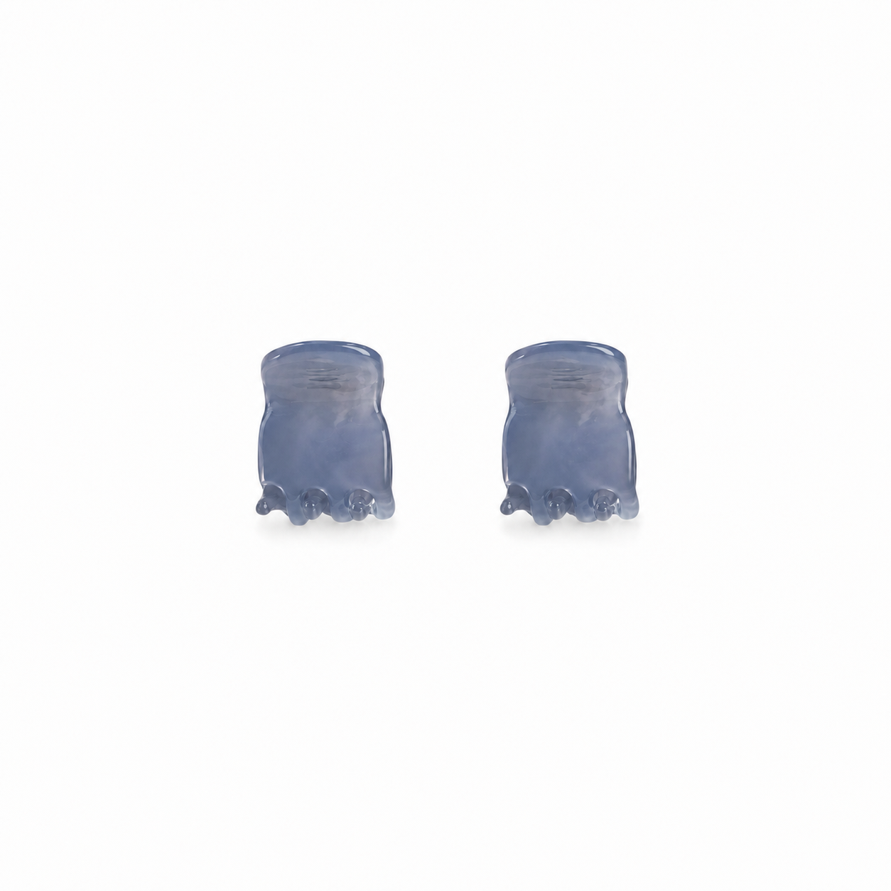 Thea Mini Clips in Cloud — a set of two soft white marbled acetate claw clips from Zoé Jewelry.