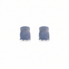 Thea Mini Clips in Cloud — a set of two soft white marbled acetate claw clips from Zoé Jewelry.