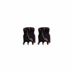 Thea Mini Clips in Coco Swirl — a set of two warm brown swirled acetate claw clips from Zoé Jewelry.