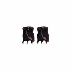 Thea Mini Clips in Coco Swirl — a set of two warm brown swirled acetate claw clips from Zoé Jewelry.
