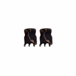 Thea Mini Clips in Coco Swirl — a set of two warm brown swirled acetate claw clips from Zoé Jewelry.
