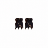 Thea Mini Clips in Coco Swirl — a set of two warm brown swirled acetate claw clips from Zoé Jewelry.