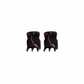 Thea Mini Clips in Coco Swirl — a set of two warm brown swirled acetate claw clips from Zoé Jewelry.