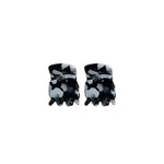Thea Mini Clips in Monochrome Marble — a set of two black and white marbled acetate claw clips from Zoé Jewelry.