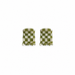 Thea Mini Clips in Olive Checkerboard — a set of two olive checkerboard acetate claw clips from Zoé Jewelry.