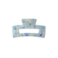 Victoria large rectangular claw clip in Cloud pale-blue speckled marble cellulose acetate