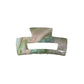 Victoria large rectangular claw clip in Opal Sage iridescent green-pink cellulose acetate