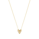 Dainty gold fine chain necklace with a puffed heart pendant and cubic zirconia accent, in 18k gold plating.