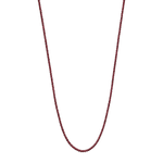 Dainty necklace of small deep red faceted gemstone beads on a fine strand.