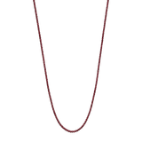 Dainty necklace of small deep red faceted gemstone beads on a fine strand.