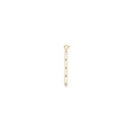 2 inch gold paperclip extender chain with a spring-ring clasp and jump ring, in 18k gold plating.